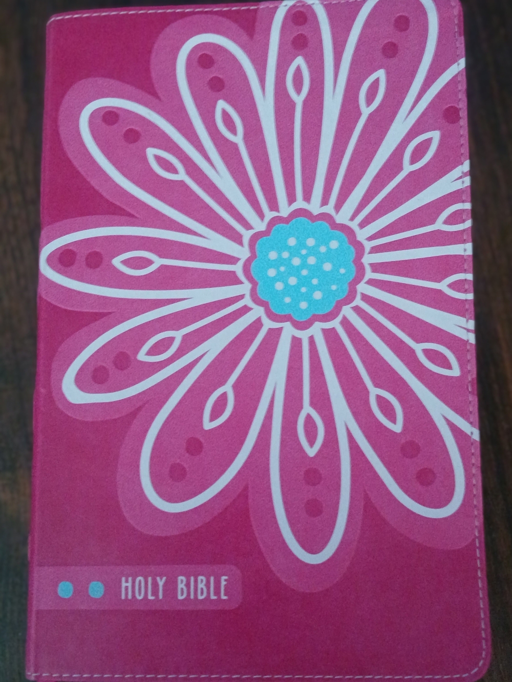 Source Unknown Pink Floral Holy Bible Cover